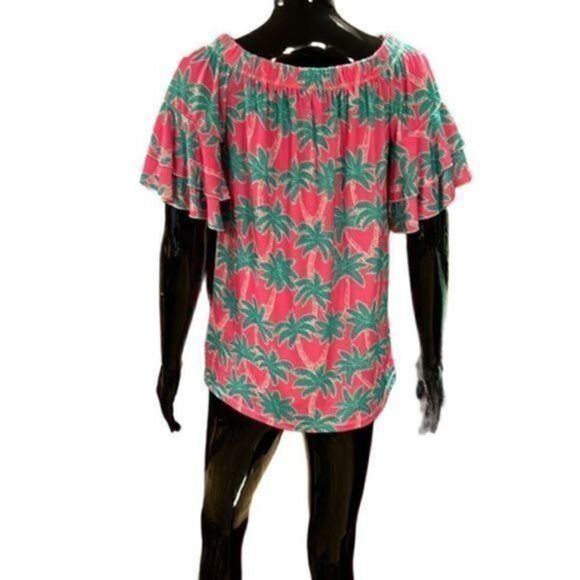 NWT Simply Southern collection off shoulder Sass Top Palm size small - Picture 3 of 13